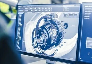 Services 5 Infinity Skies on a laptop computer with cad design